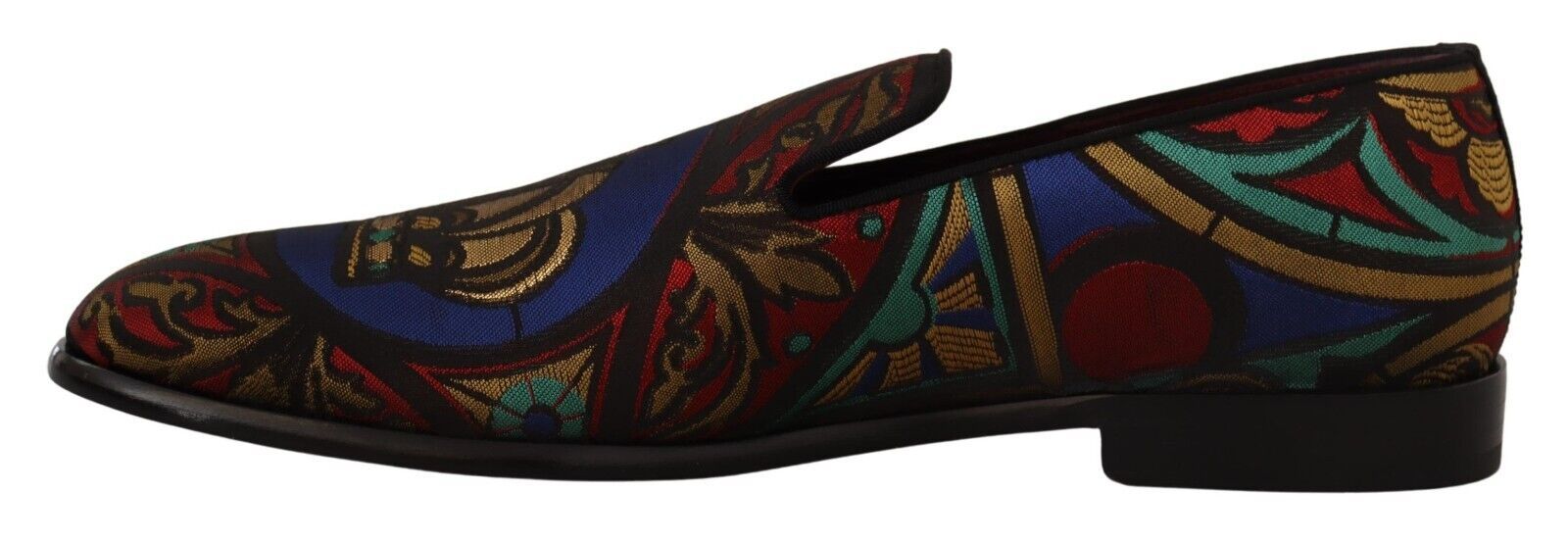 Multicolor Jacquard Crown Slippers Loafers Schoenen