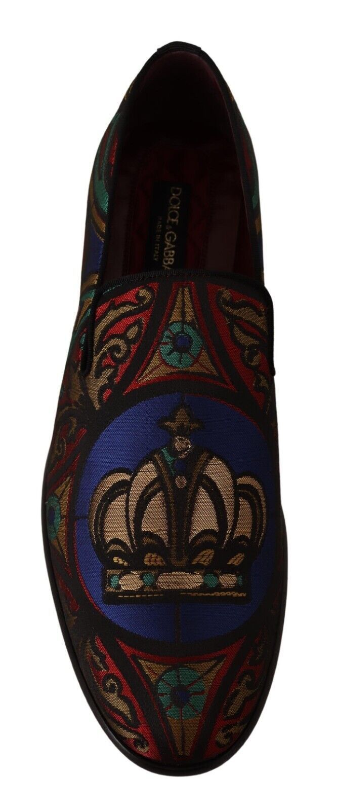Multicolor Jacquard Crown Slippers Loafers Schoenen
