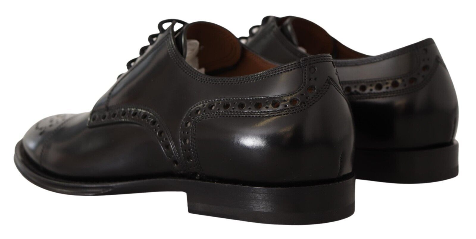 Zwarte leren Wingtip heren formele derbyschoenen