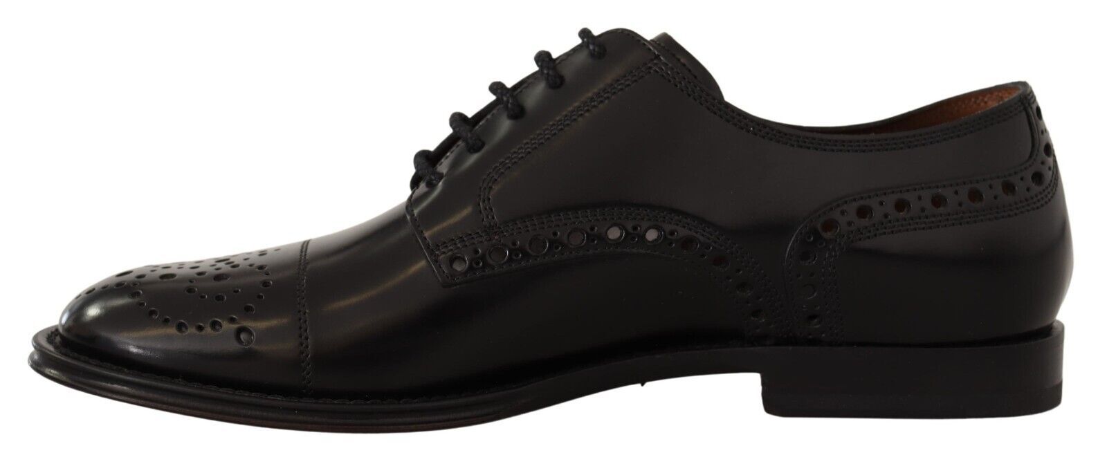 Zwarte leren Wingtip heren formele derbyschoenen
