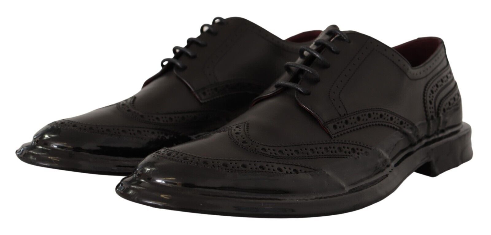 Zwarte leren Oxford Wingtip formele Derby-schoenen