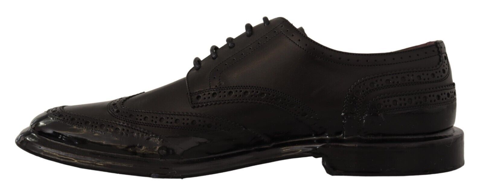 Zwarte leren Oxford Wingtip formele Derby-schoenen