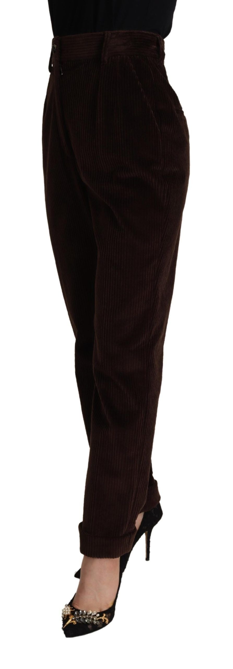 Bordeaux Corduroy Katoenen Broek Taps Toelopende Broek
