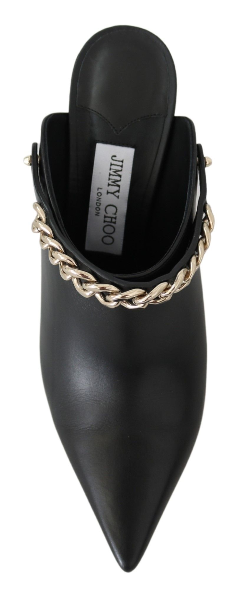 Elegante zwarte gouden leren pumps