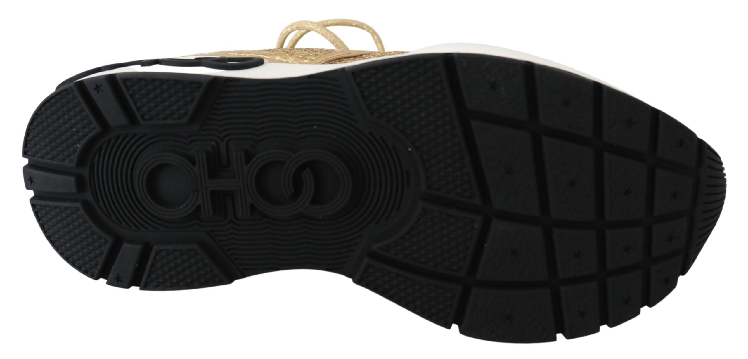 Gouden Glamour Mesh Leren Sneakers