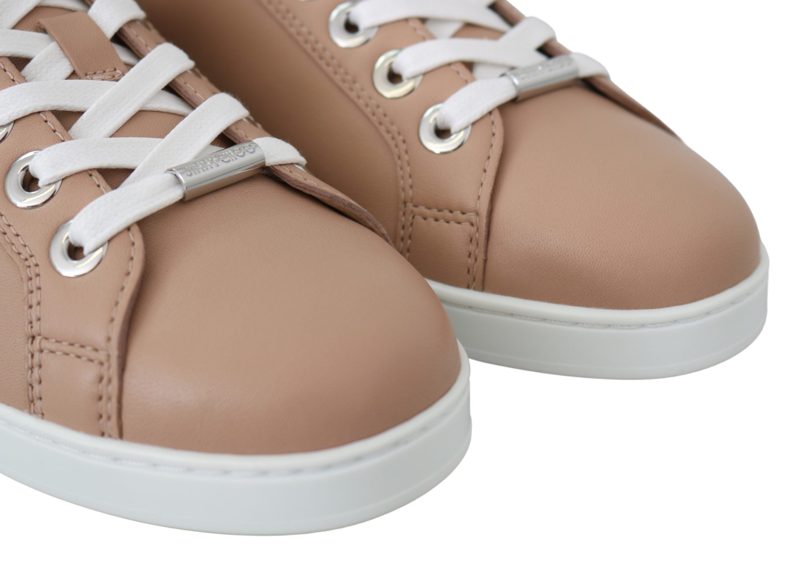 Poederroze nappaleren sneakers