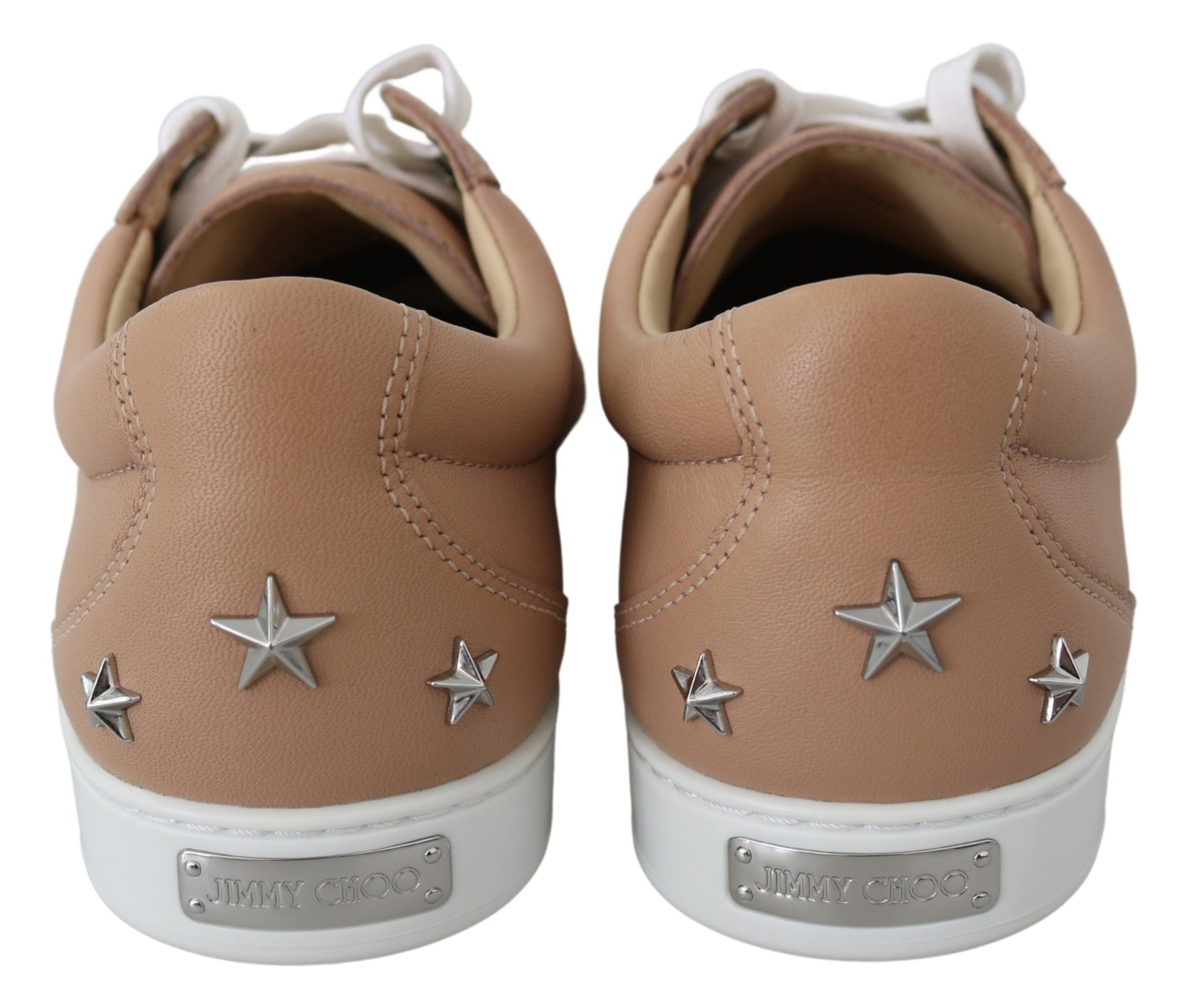 Poederroze nappaleren sneakers