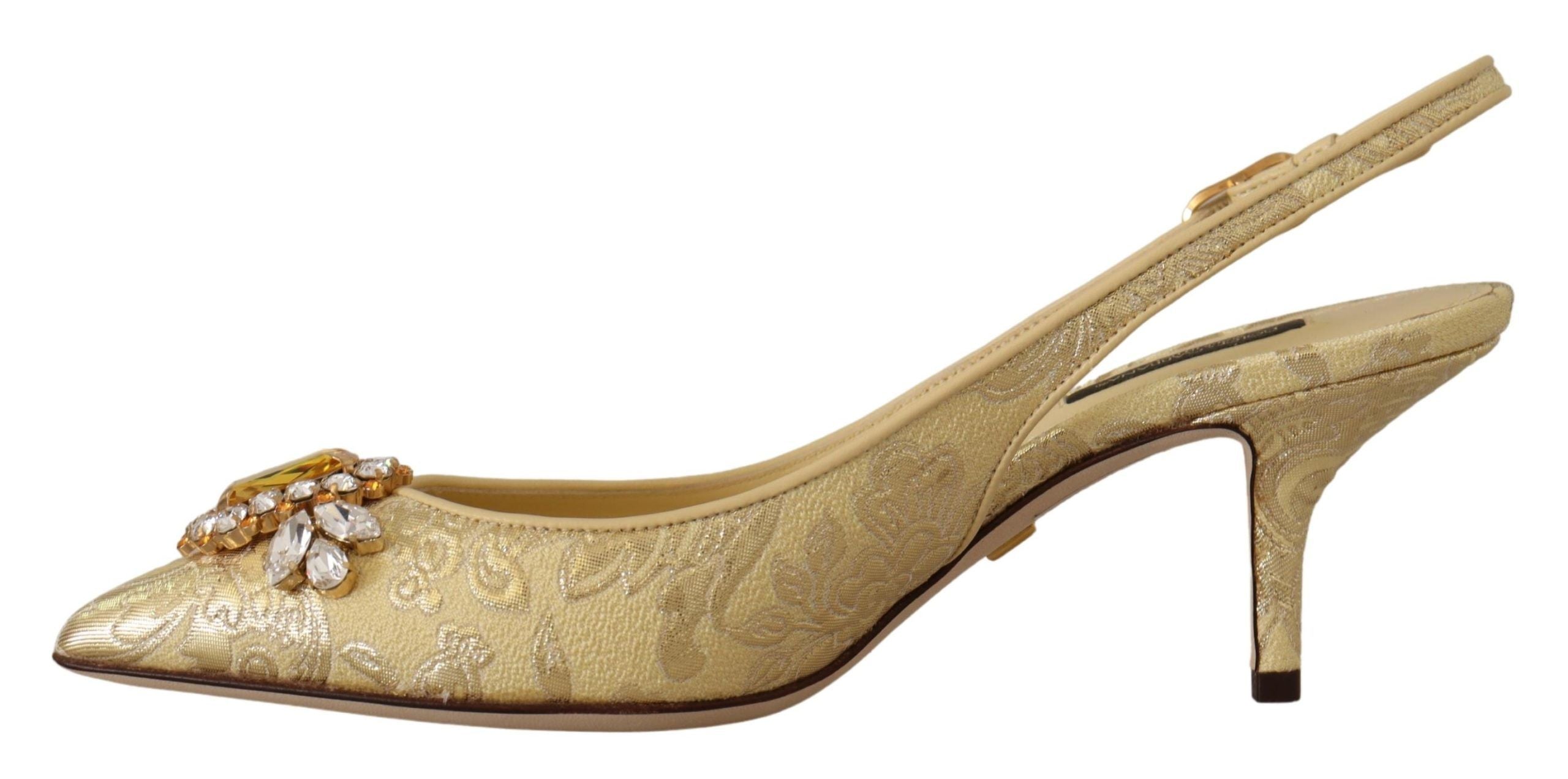 Gouden kristallen slingbacks pumps hakken schoenen