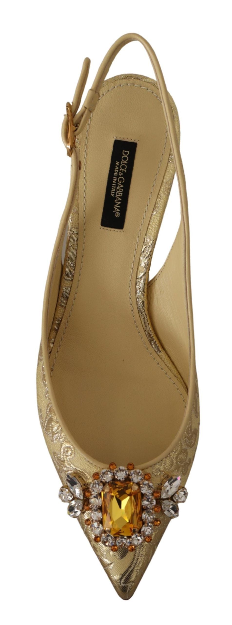 Gouden kristallen slingbacks pumps hakken schoenen