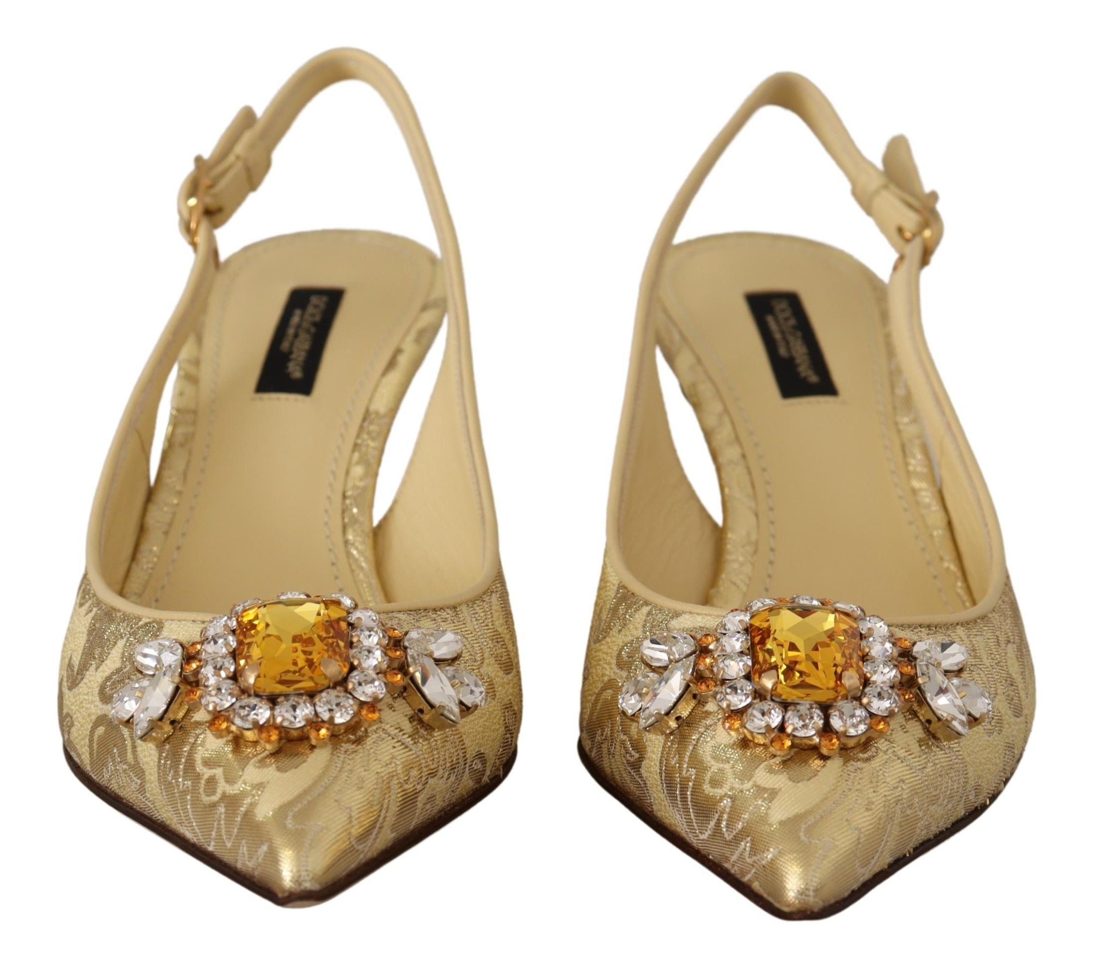 Gouden kristallen slingbacks pumps hakken schoenen