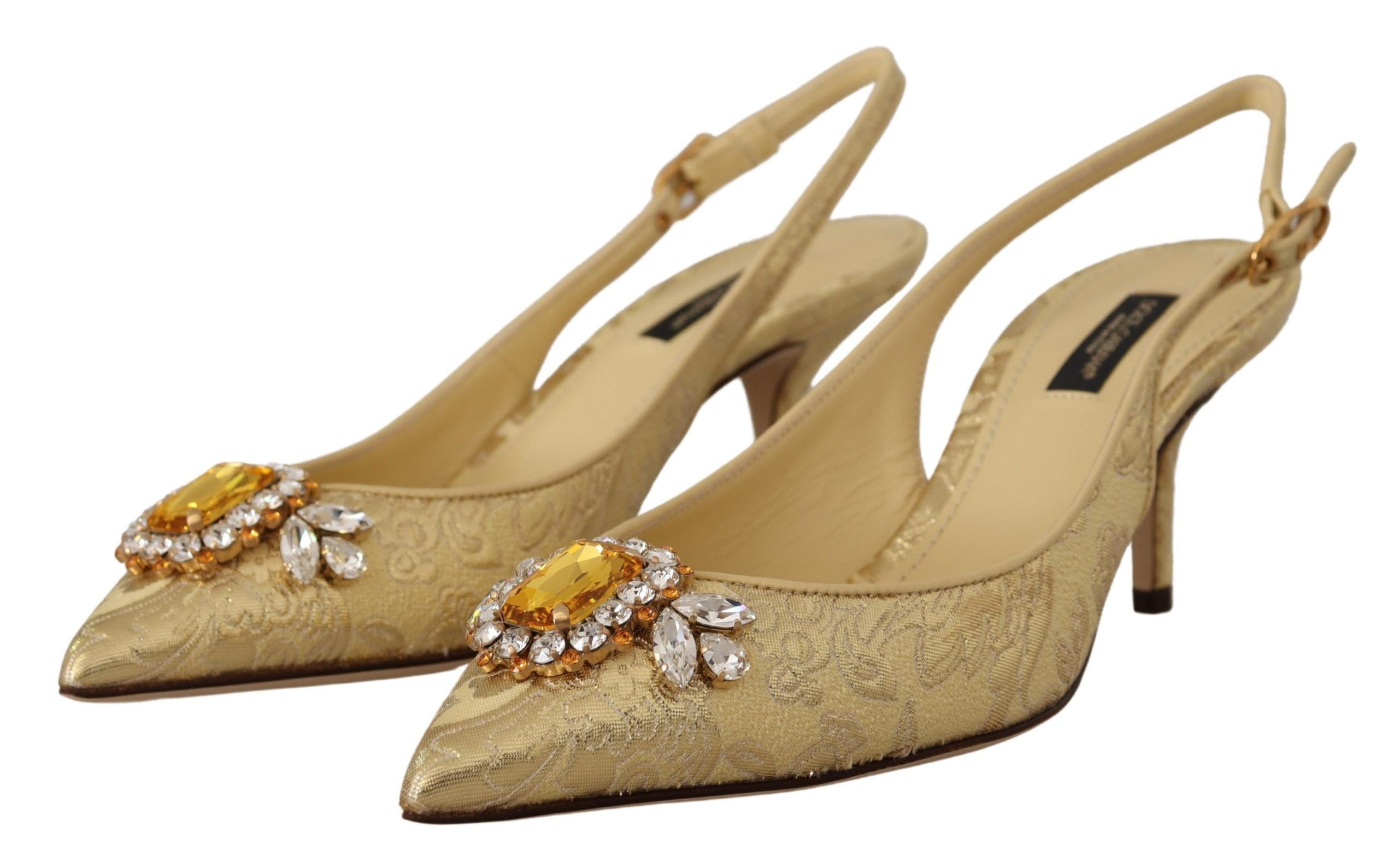Gouden kristallen slingbacks pumps hakken schoenen