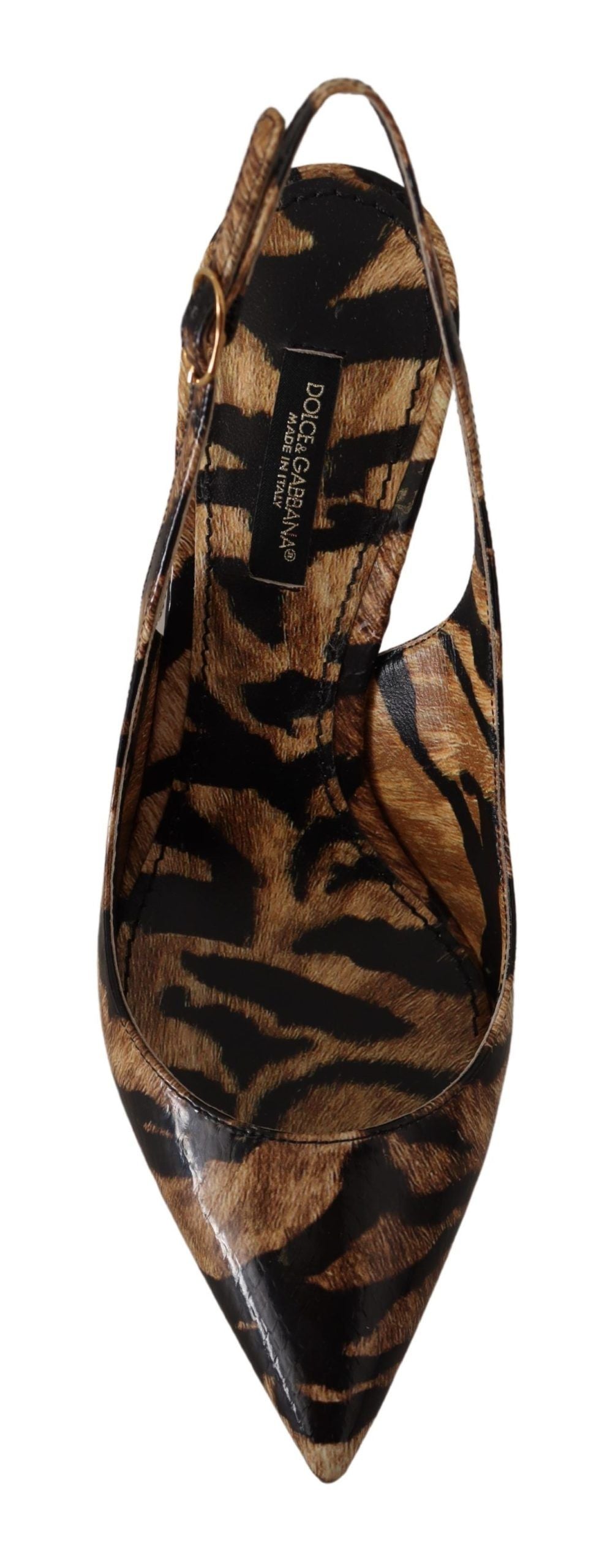 Bruine Slingbacks Leren Tijgerschoenen