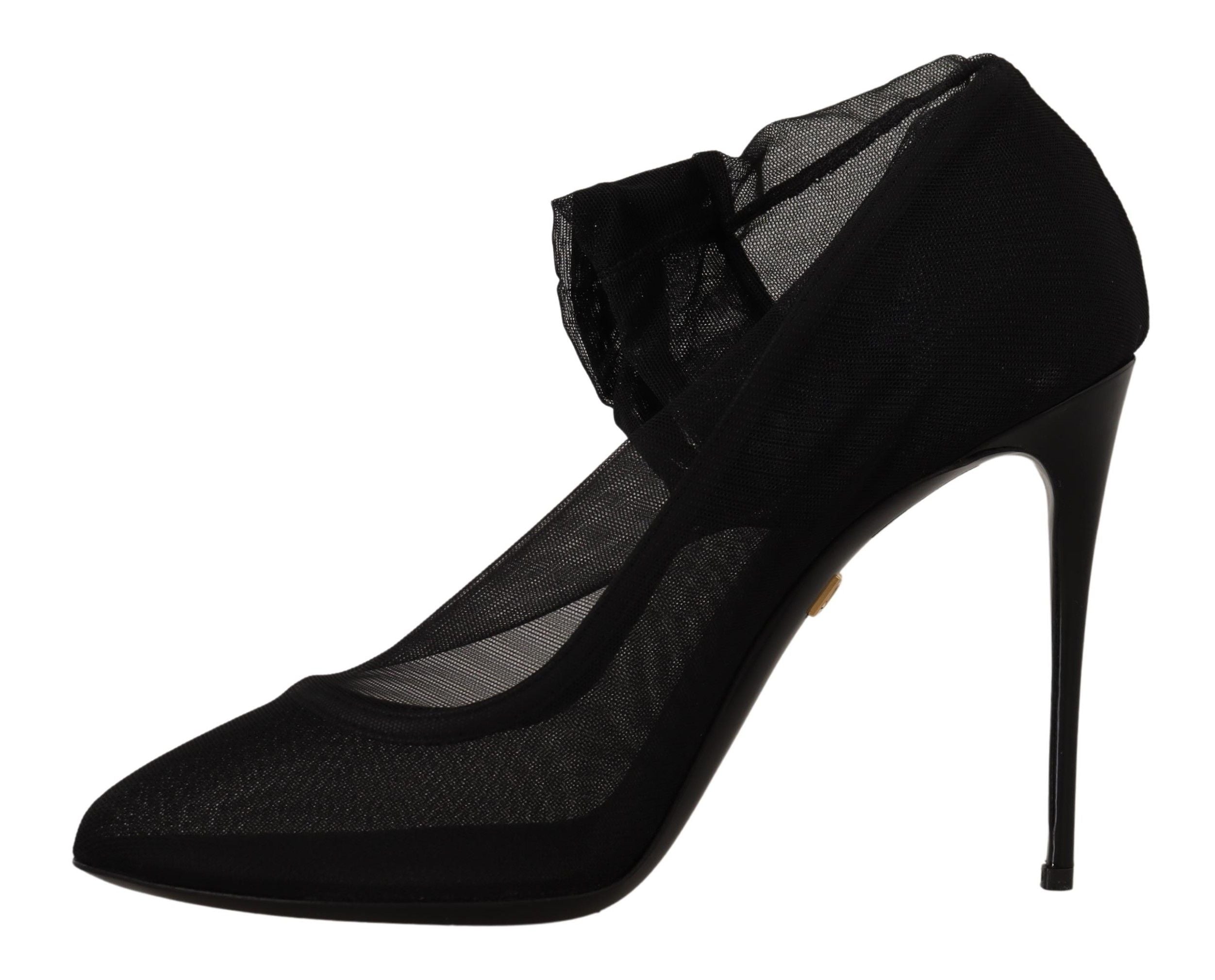 Zwarte Tule Stretch Laarzen Pumps Schoenen