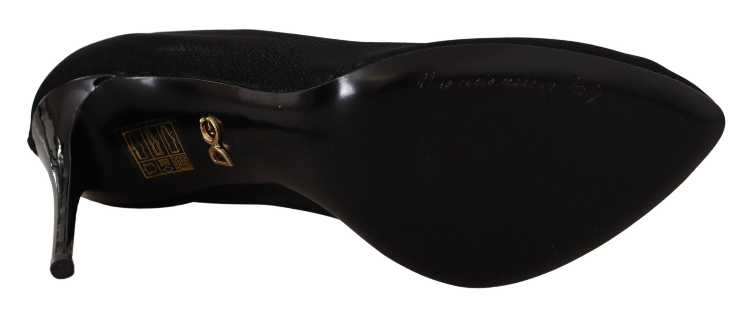 Zwarte Tule Stretch Laarzen Pumps Schoenen
