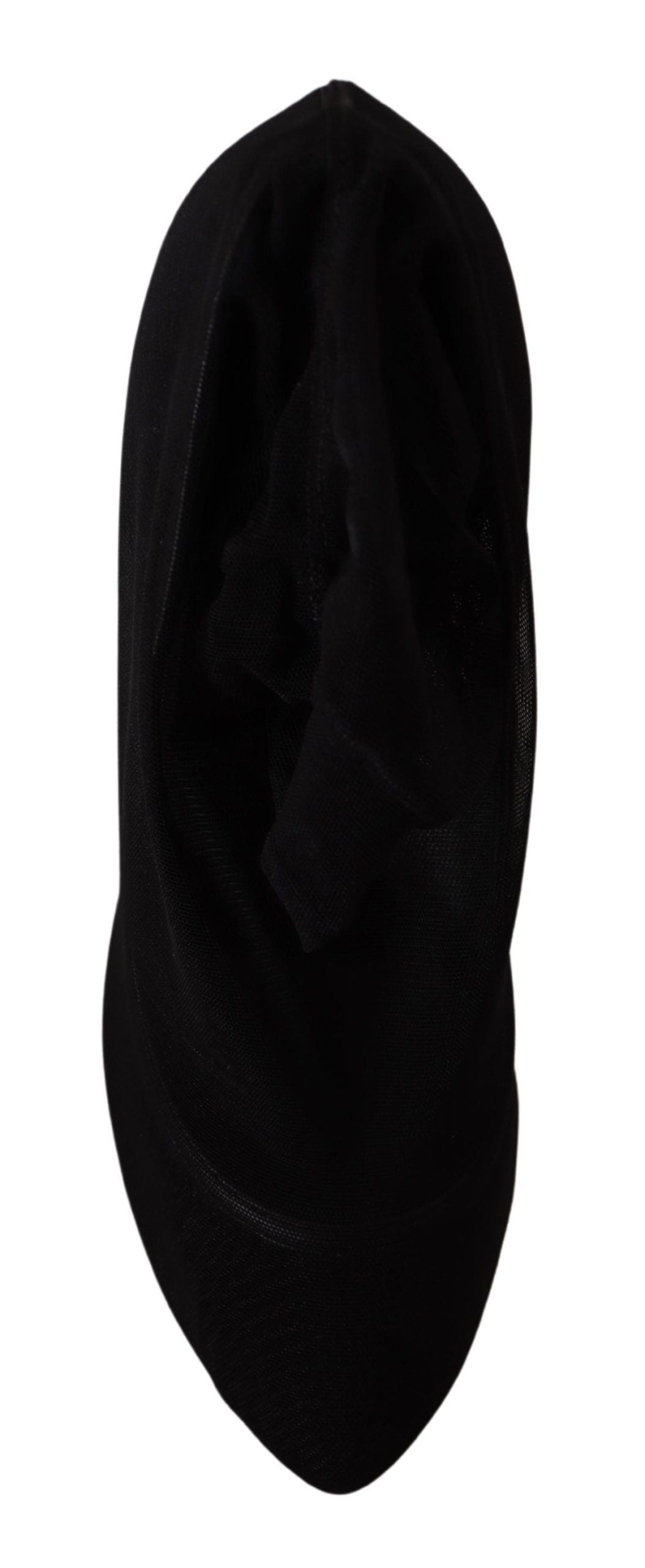 Zwarte Tule Stretch Laarzen Pumps Schoenen