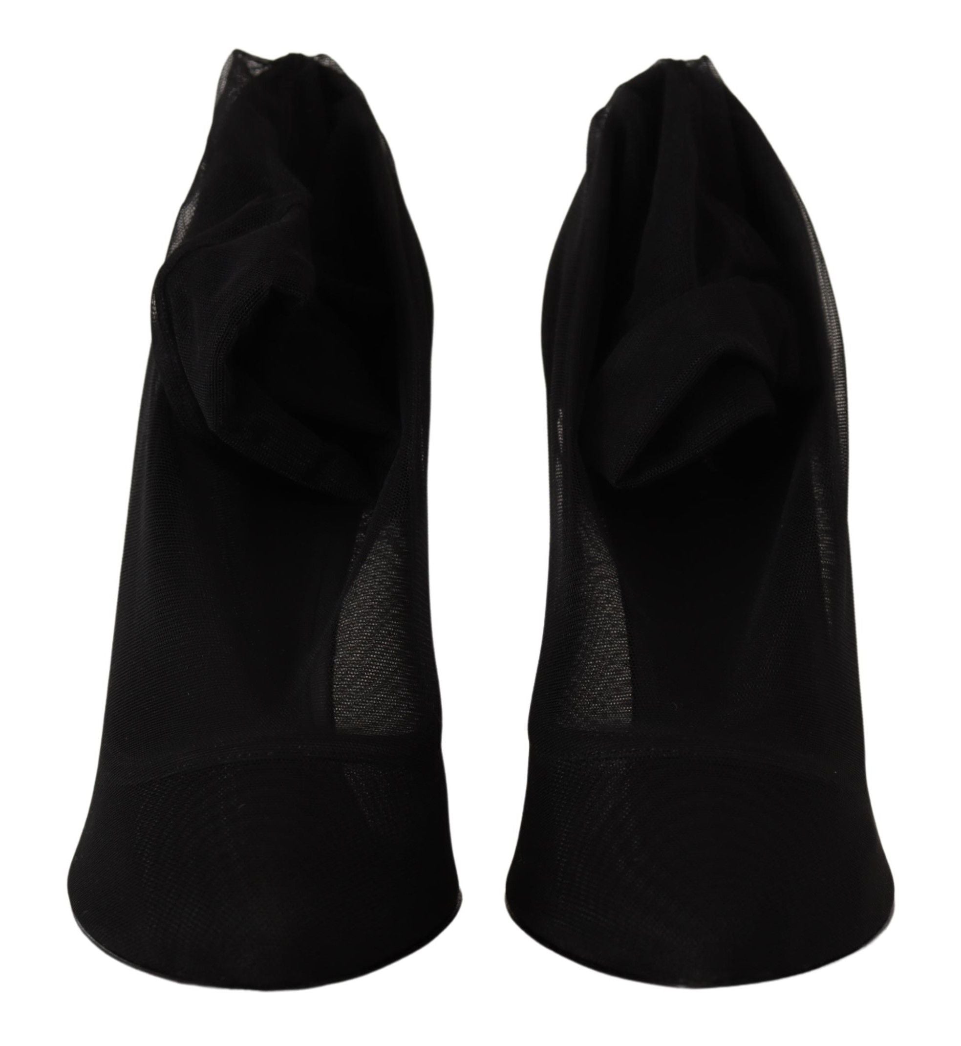 Zwarte Tule Stretch Laarzen Pumps Schoenen