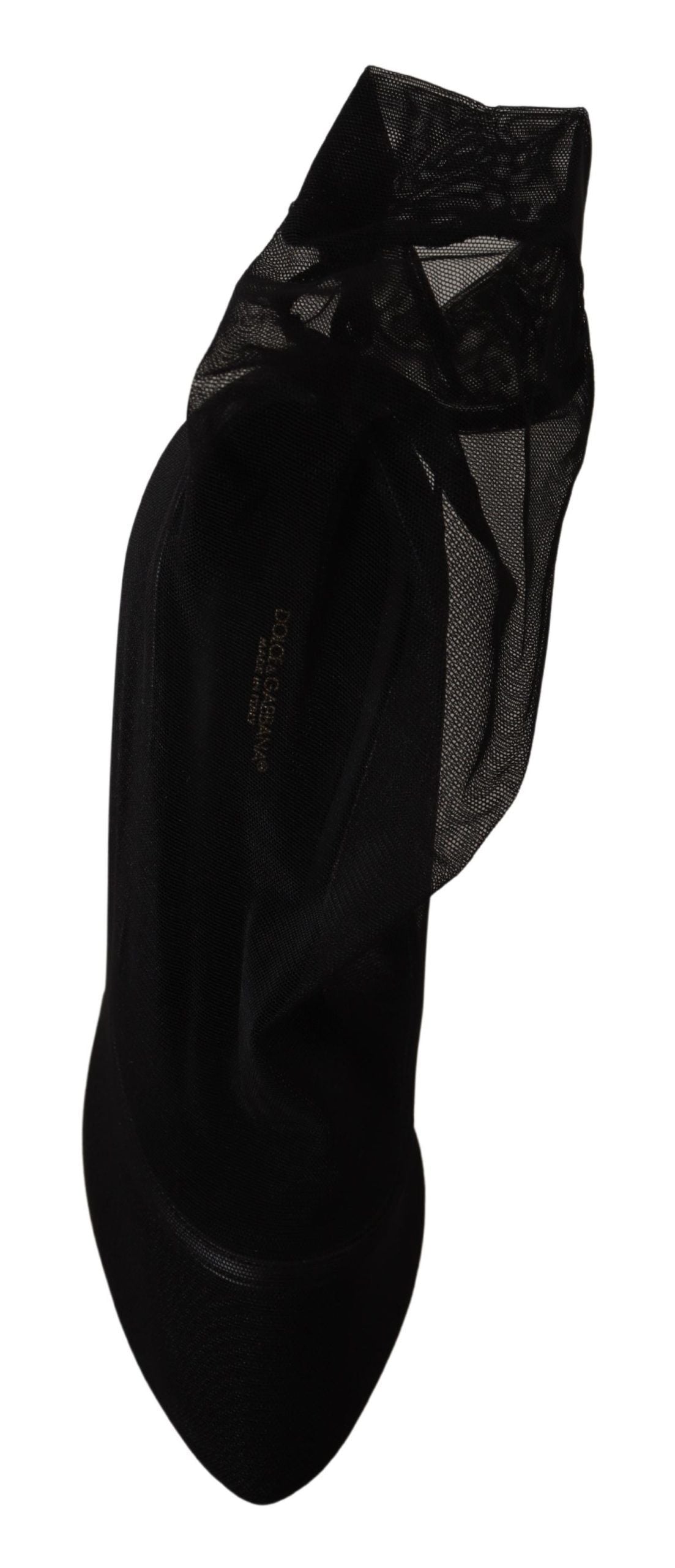 Zwarte stretch tule stretch laarzen