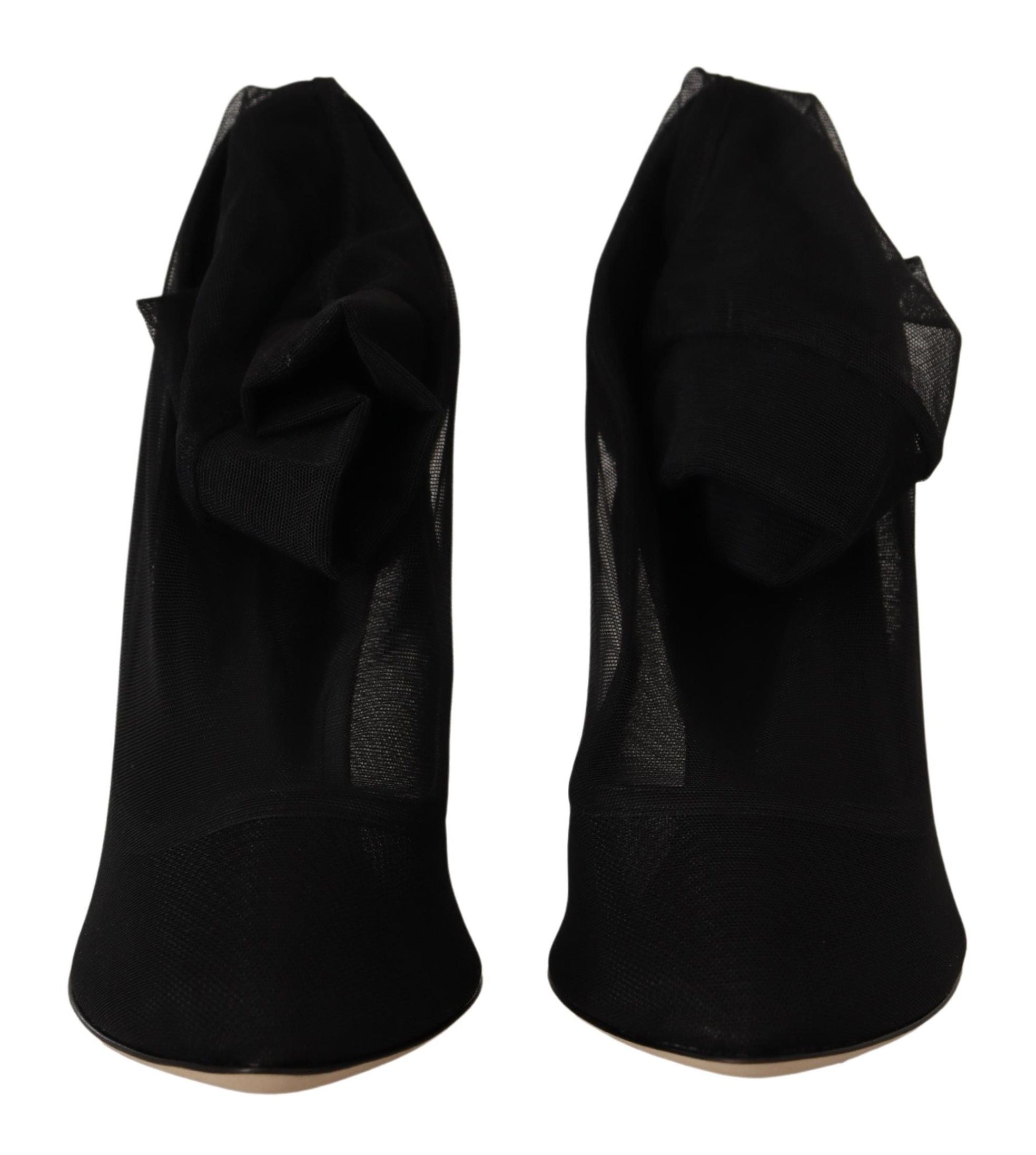 Zwarte stretch tule stretch laarzen