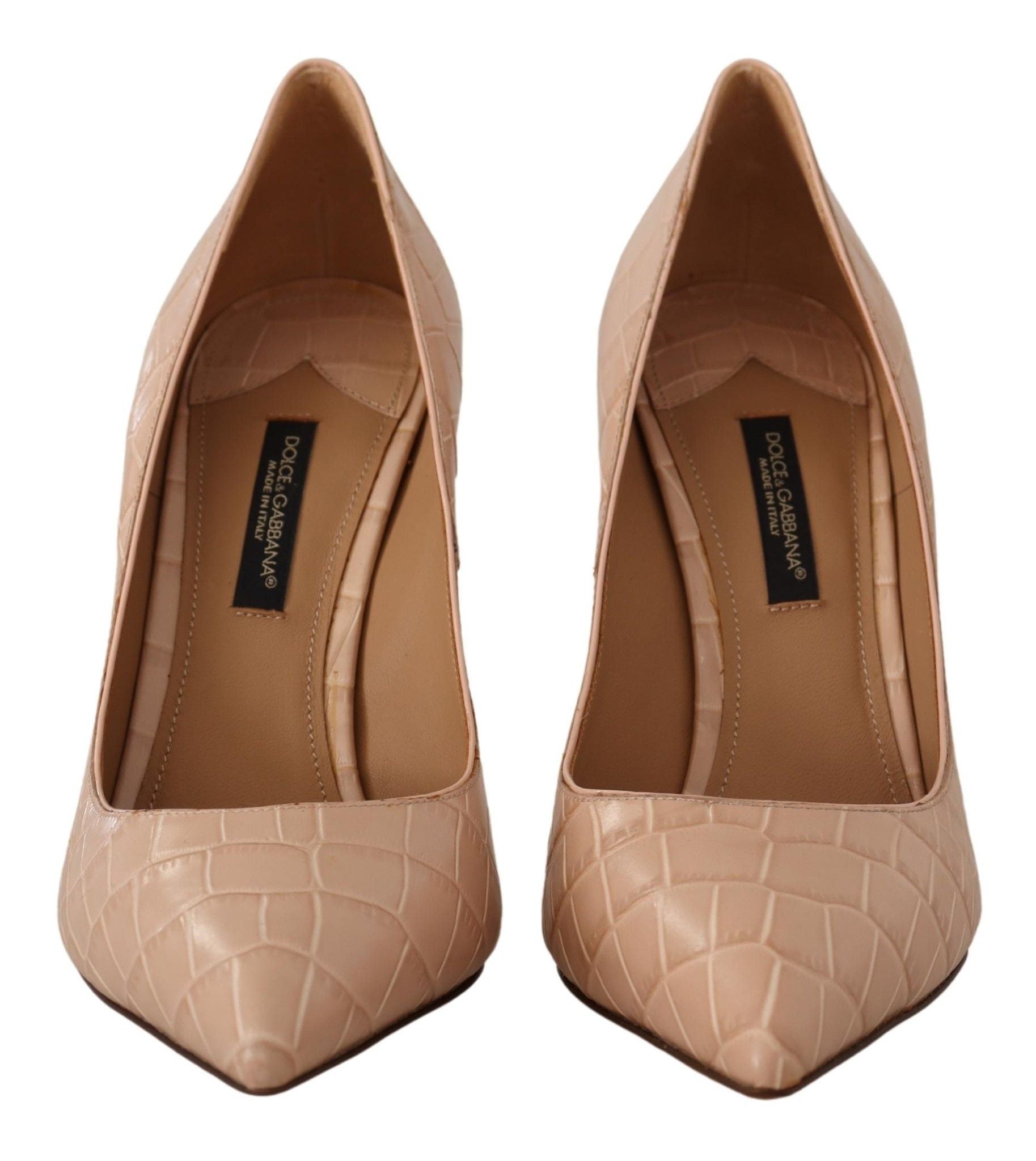 Beige leren Bellucci hakken pumps schoenen