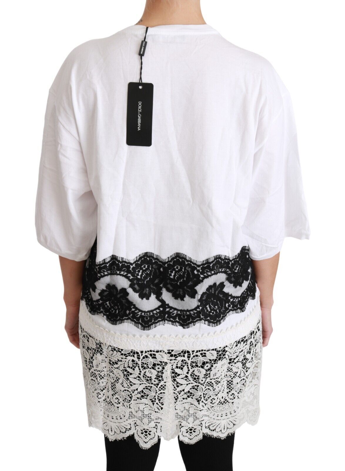 Witte Fashion Sinner katoenen kanten T-shirt top