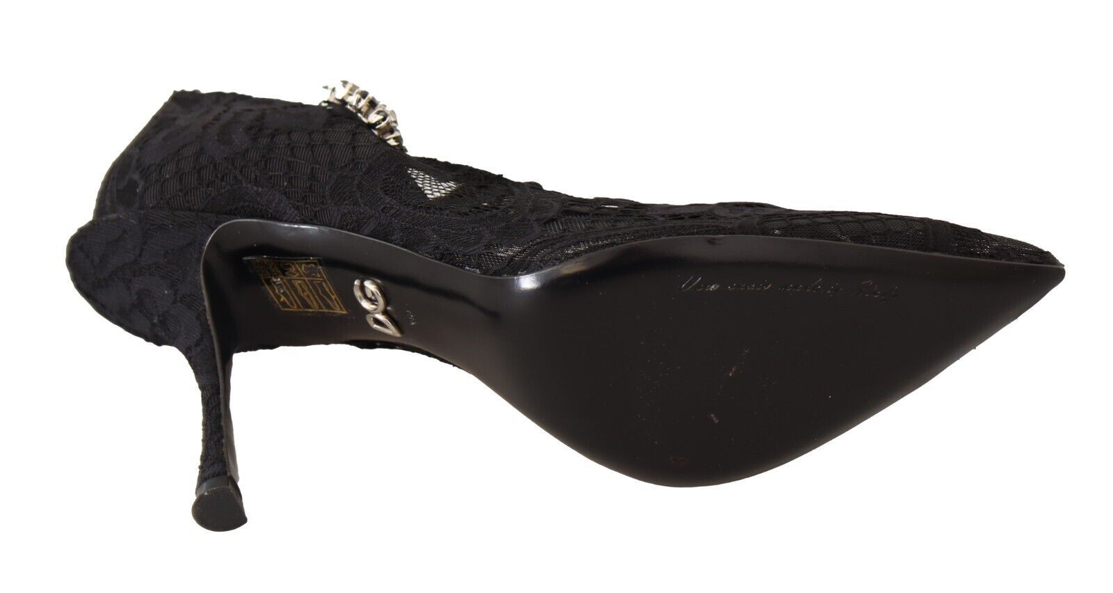 Zwarte kanten kristallen hakken Mary Jane pumps schoenen