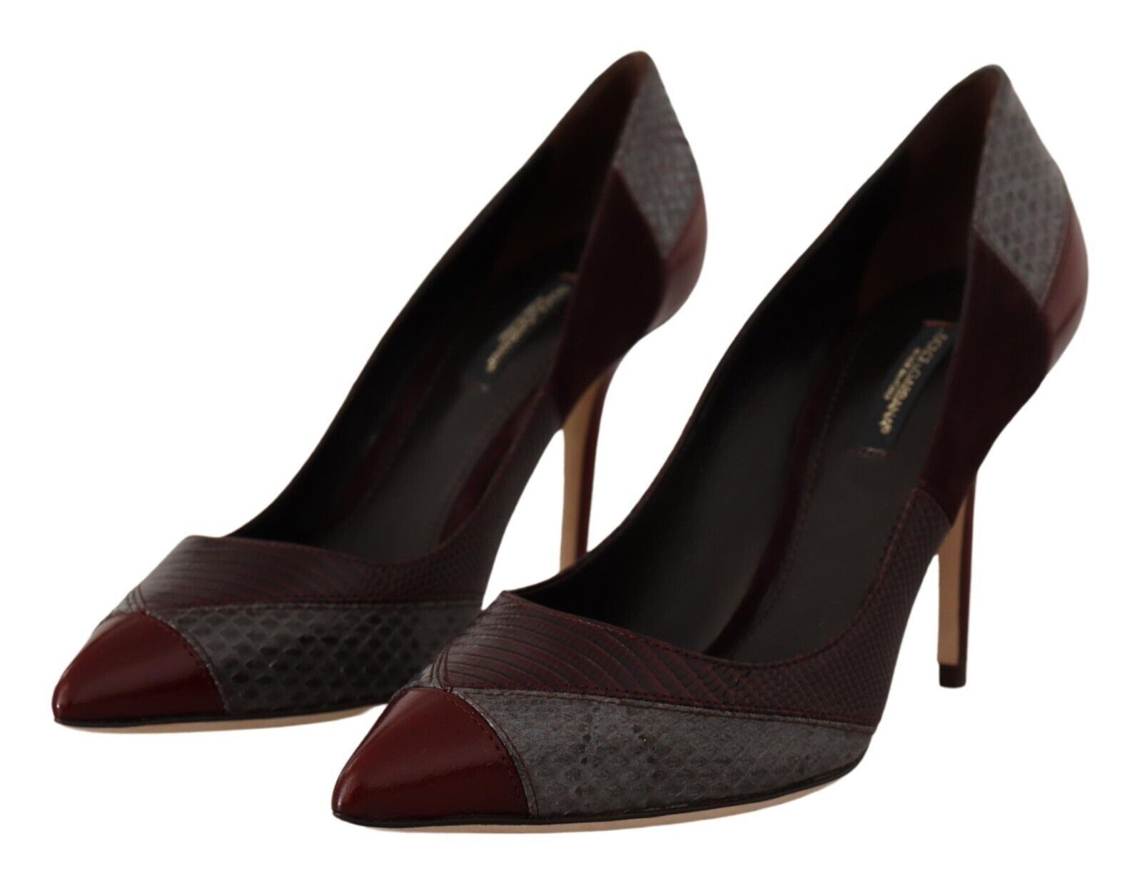 Veelkleurige exotische leren pumps met hak