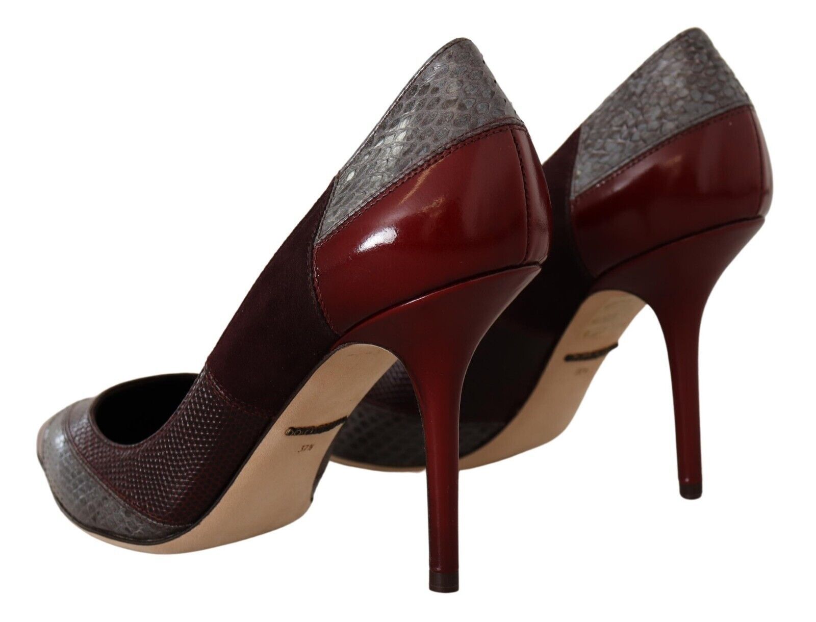 Veelkleurige exotische leren pumps met hak