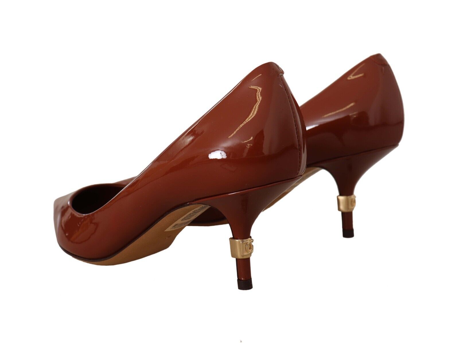 Bruine Kitten Heels Pumps Lakleren Schoenen