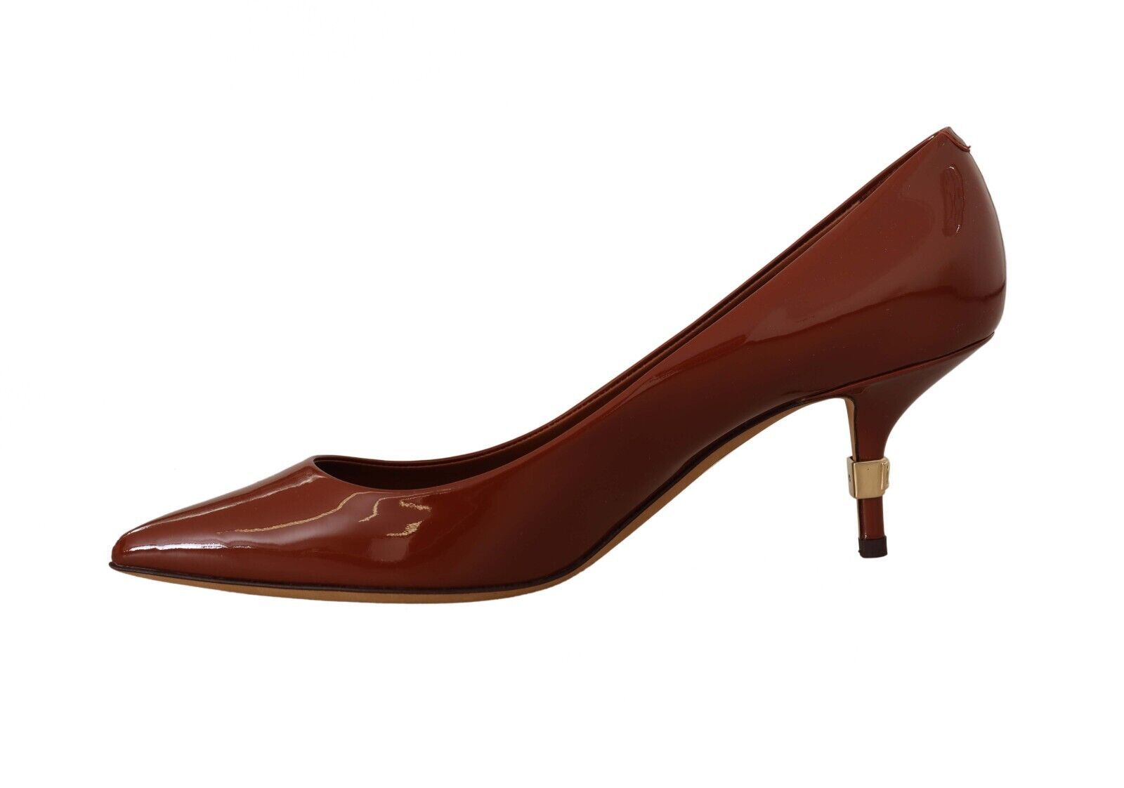 Bruine Kitten Heels Pumps Lakleren Schoenen