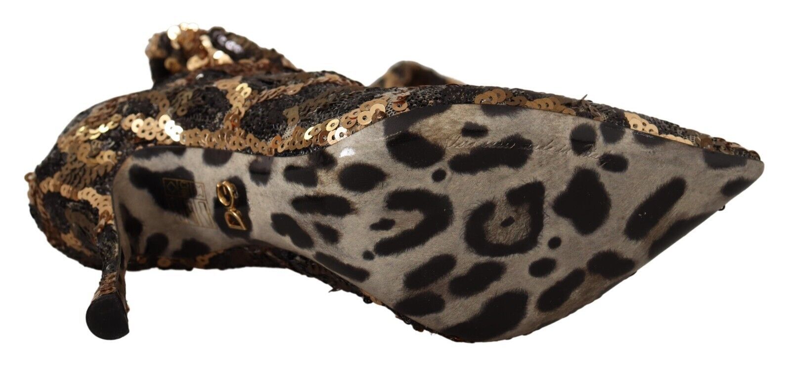 Gouden luipaard pailletten hakken laarzen schoenen