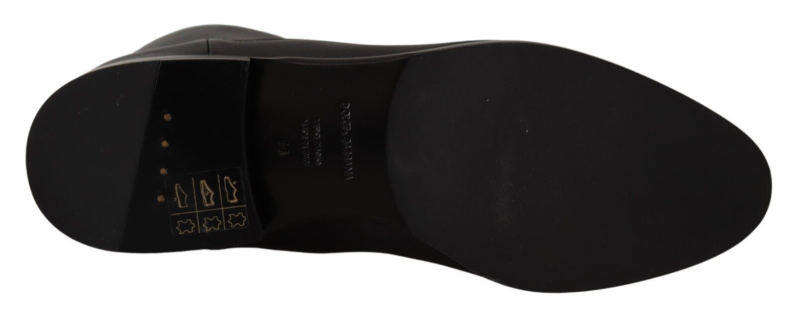 Zwarte leren flats met logo en korte laarzen