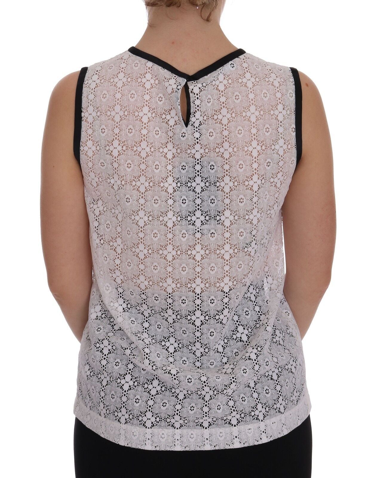 Wit kanten bloemen nylon tanktop T-shirt