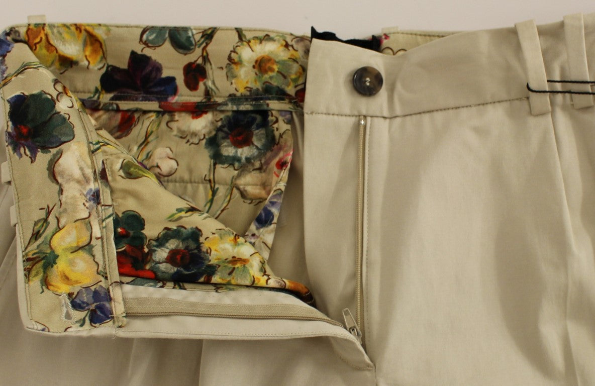 Beige katoenen chinobroek