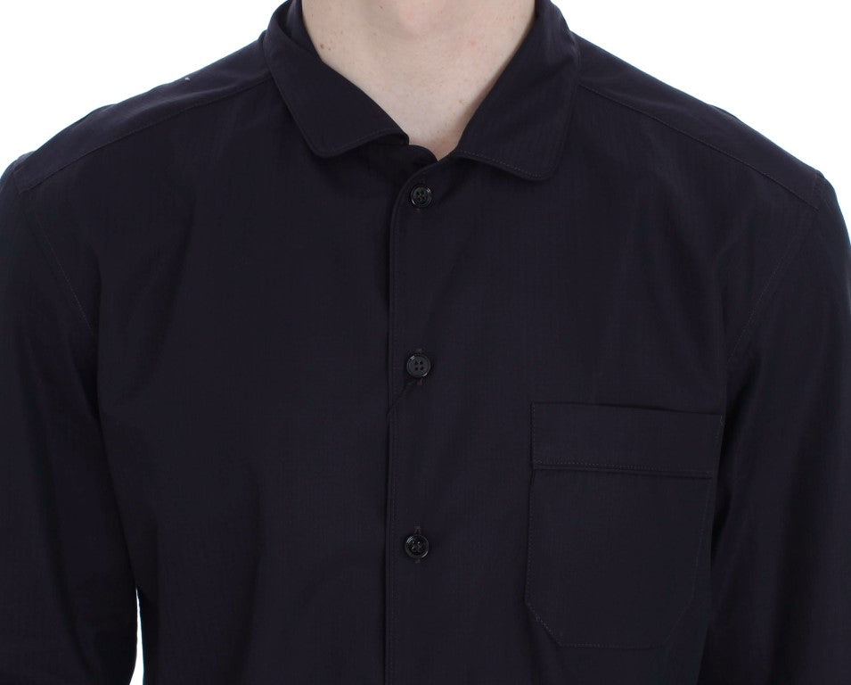 Paars gestreept katoenen pyjama-loungeshirt