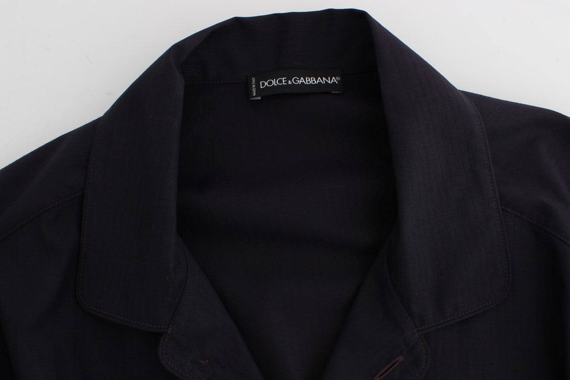 Paars gestreept katoenen pyjama-loungeshirt