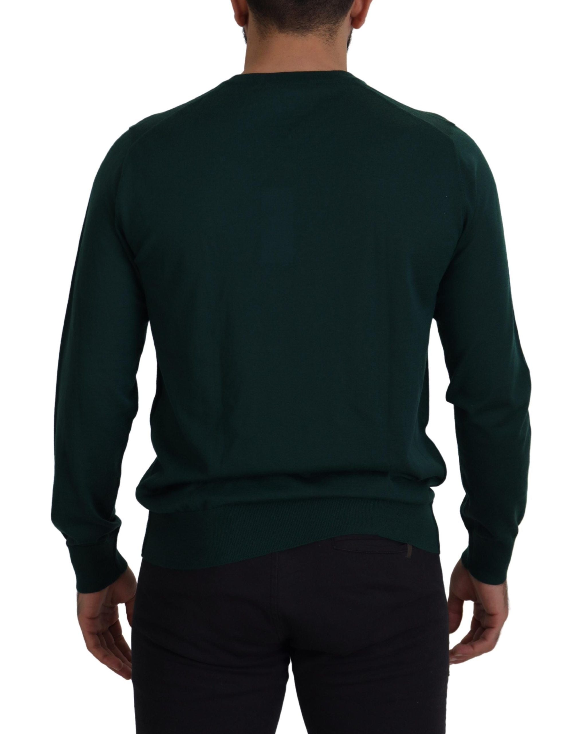 Green Cashmere Crewneck Pullover Sweater