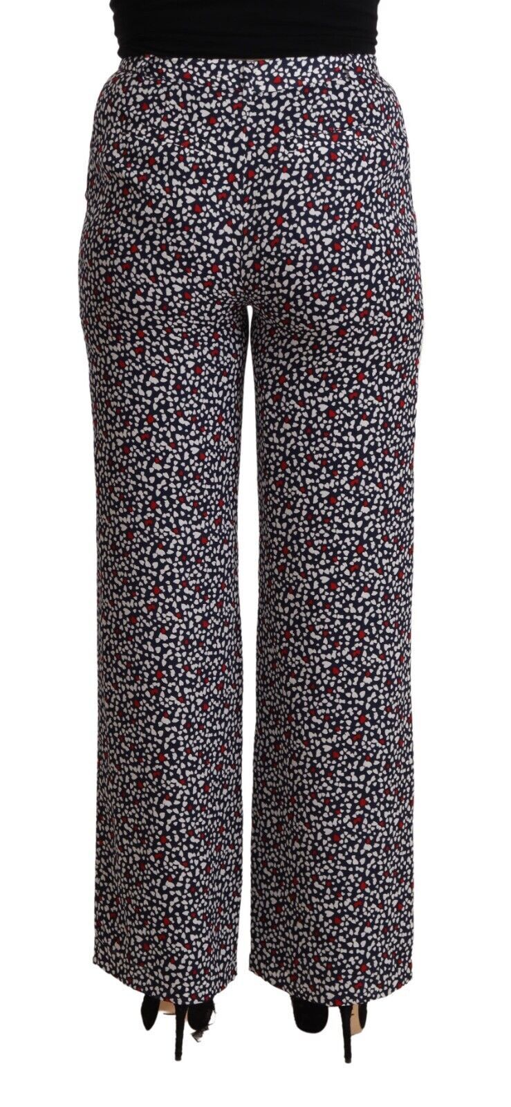 Zwarte hoge taille bedrukte rechte broek