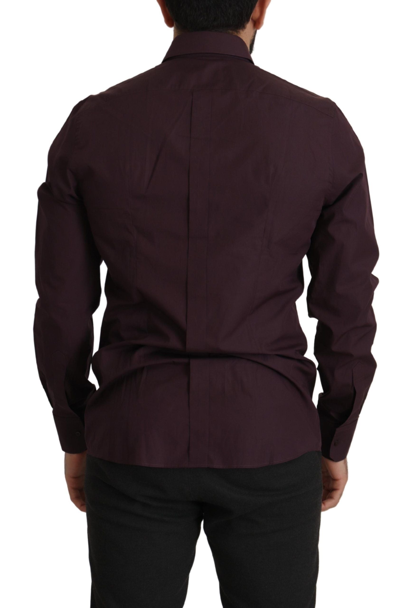 Paars katoenen GOUD slim fit overhemd