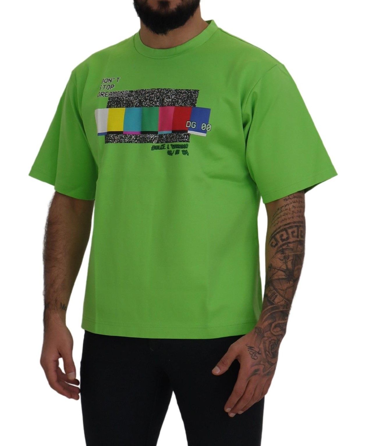Groen katoenen DG CHANNEL top T-shirt