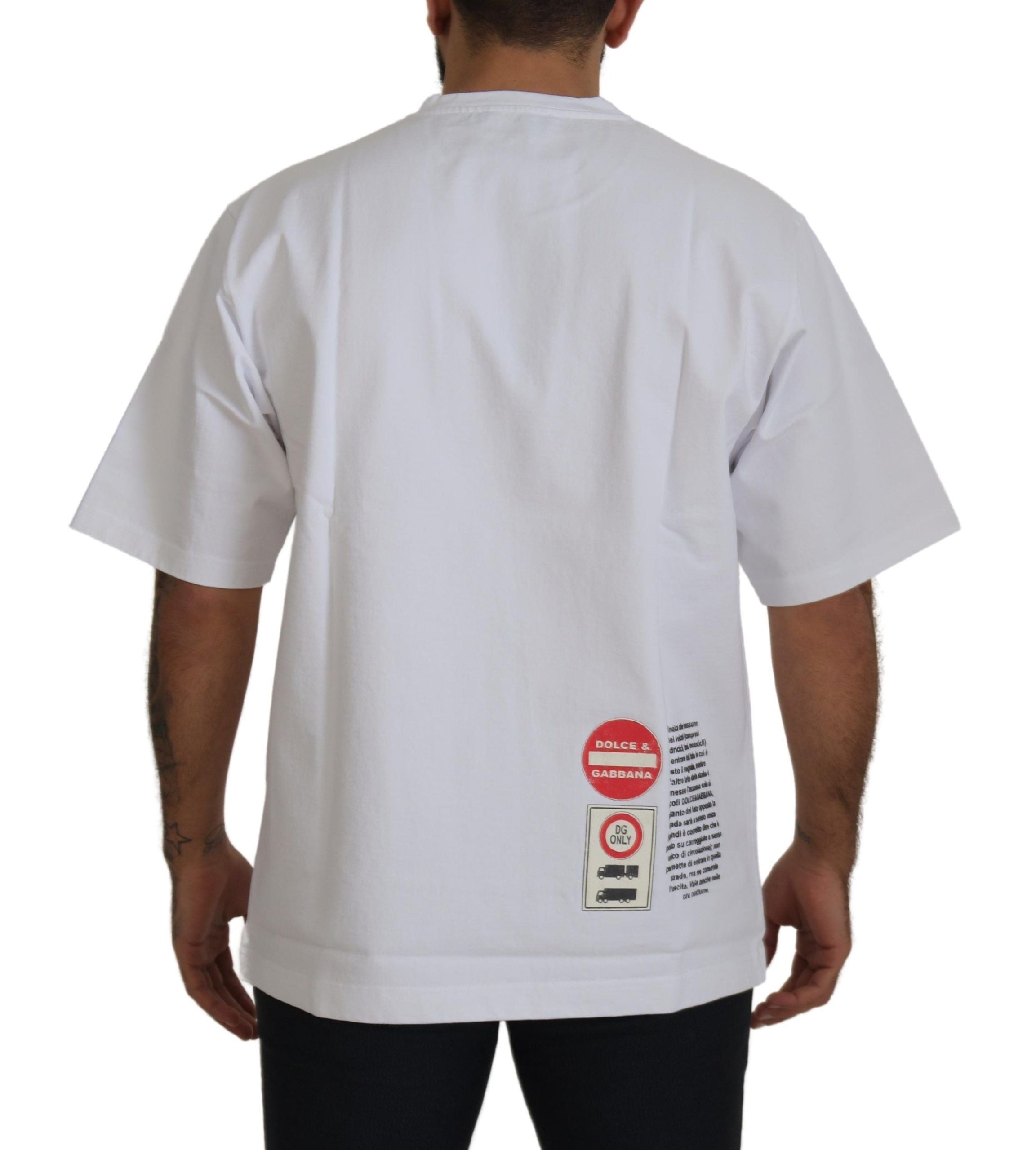 Wit Amor Heart katoenen T-shirt met ronde hals