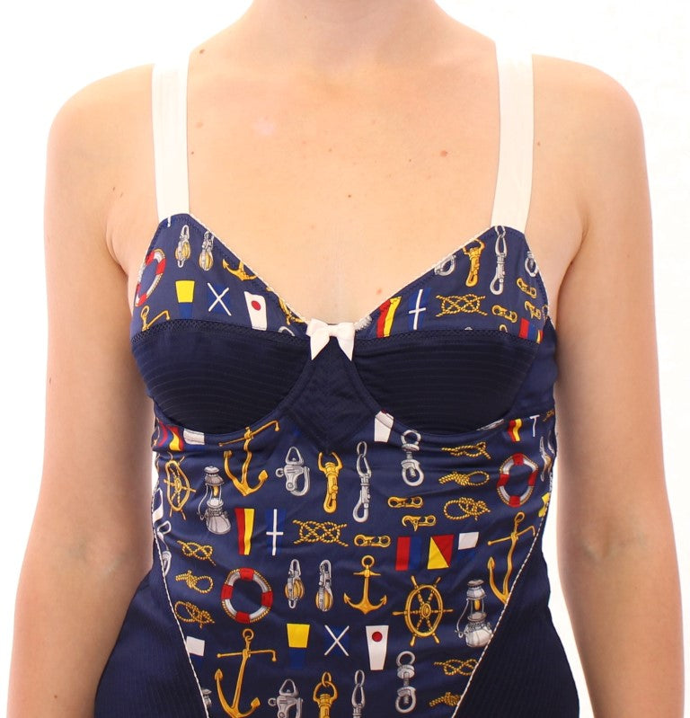 Tanktop met blauw zeemansmotief
