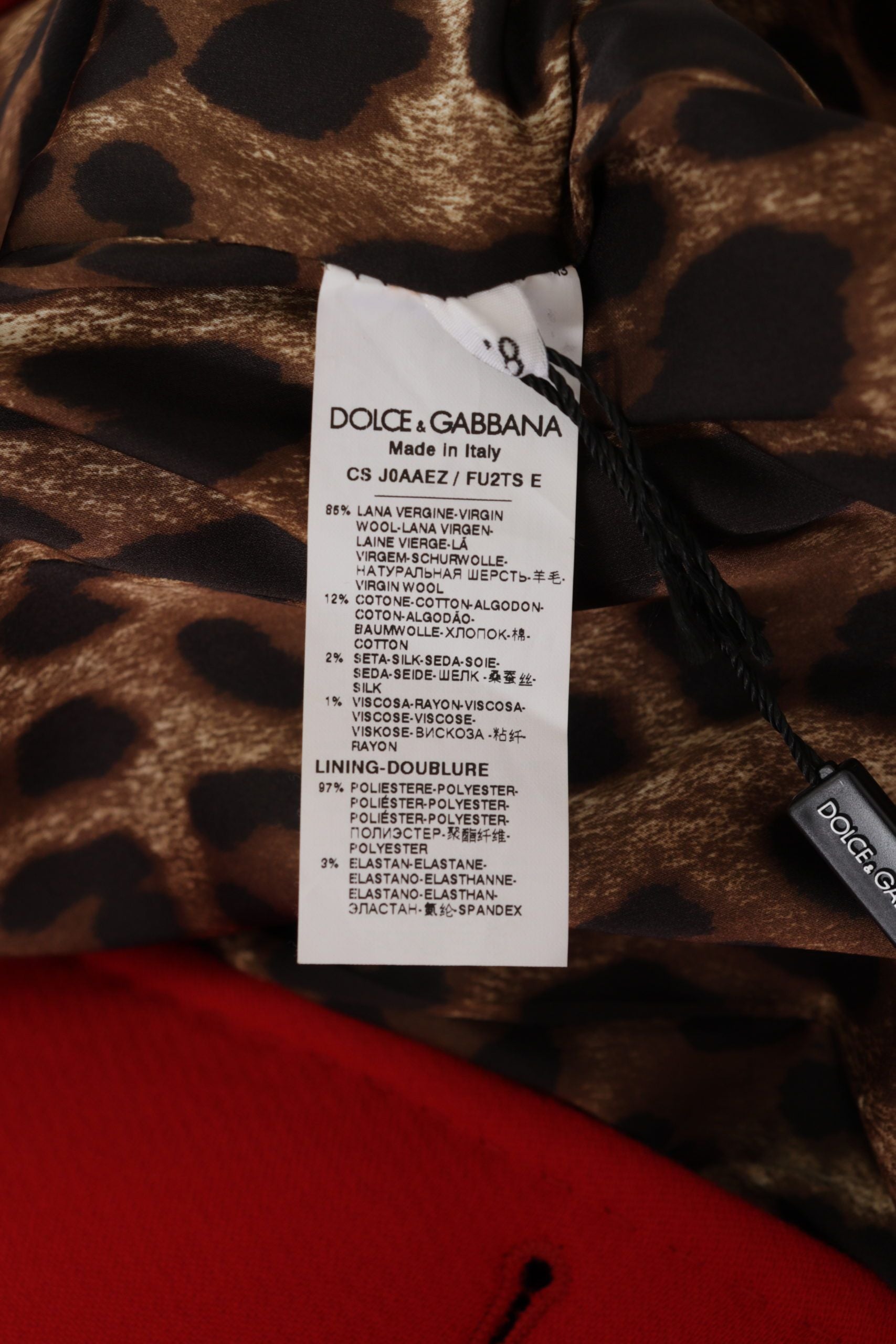 Rode luipaard wollen trenchcoat jas
