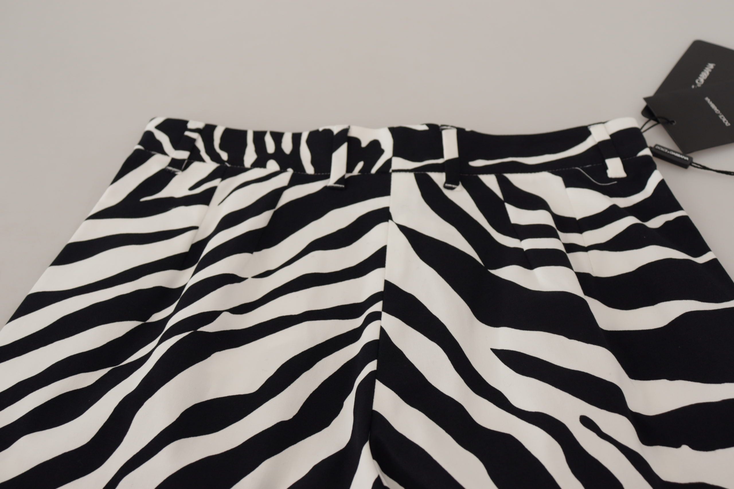 Zwarte witte katoenen stretch hotpants shorts