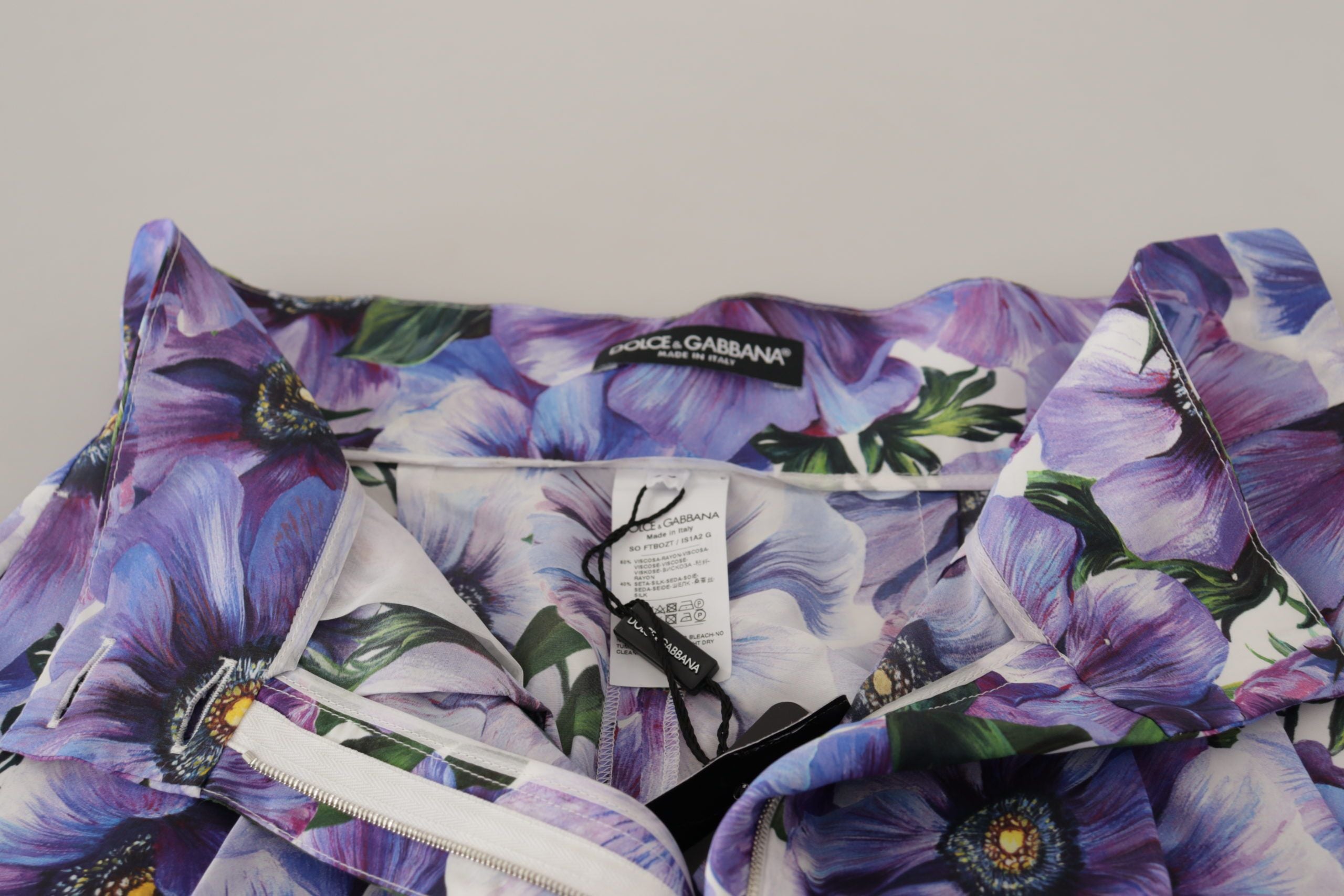 Paarse Anemone hoge taille hotpants shorts