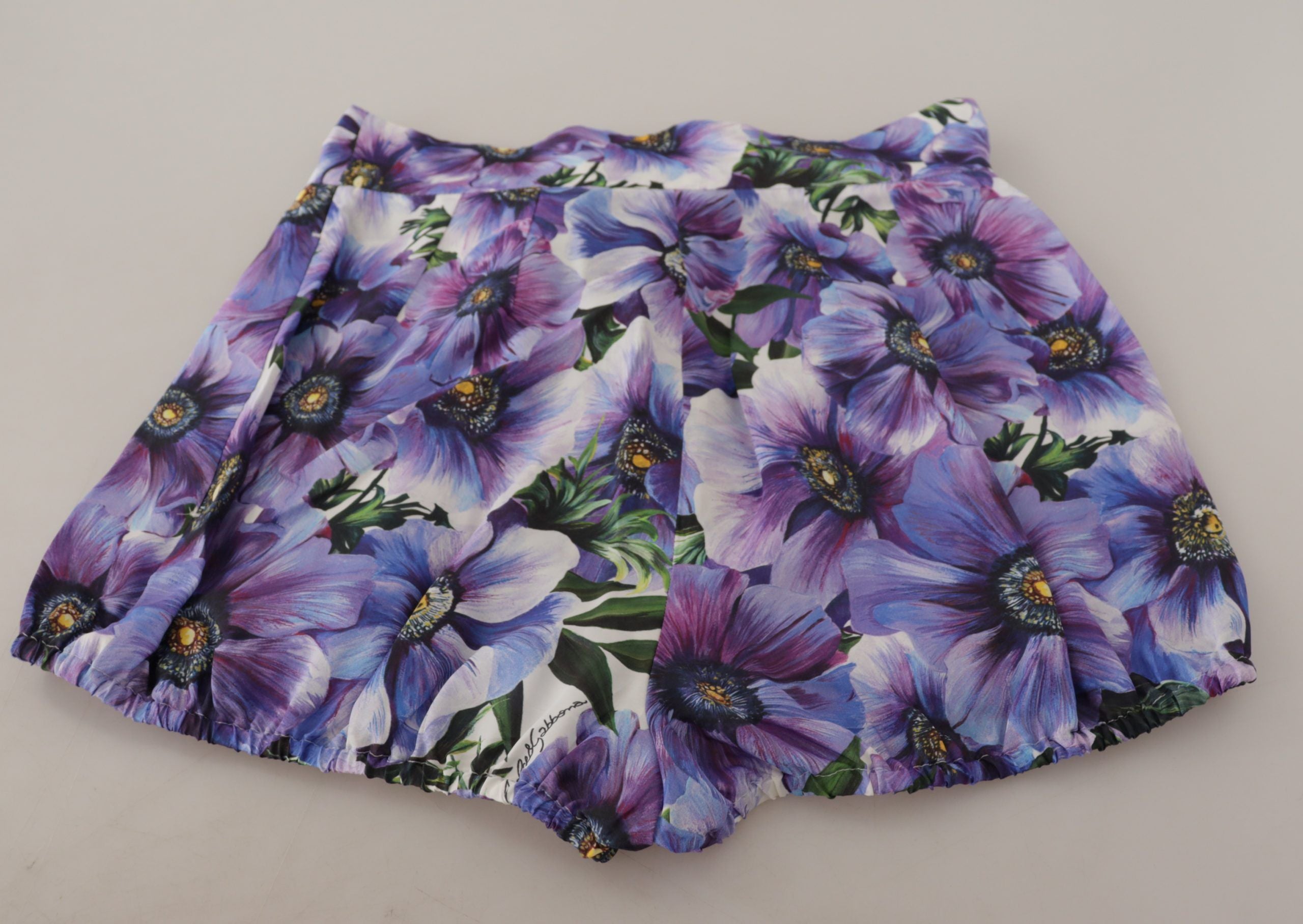 Paarse Anemone hoge taille hotpants shorts