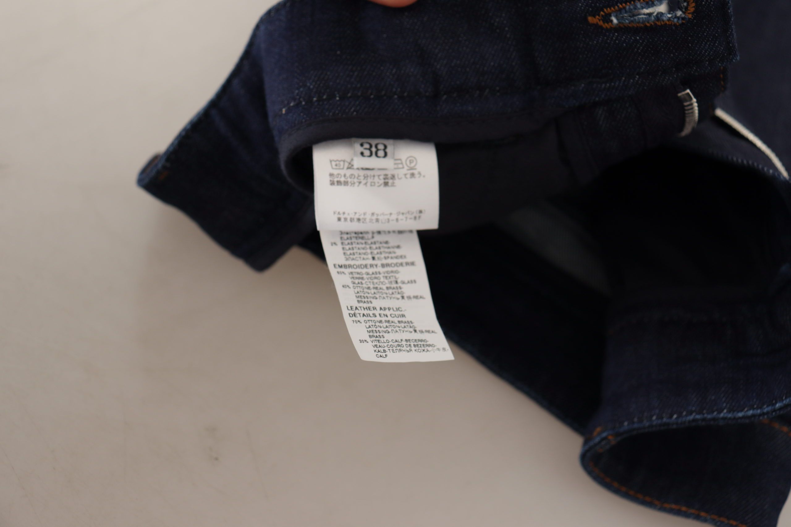 Blauwe denim stretch kristal hotpants shorts