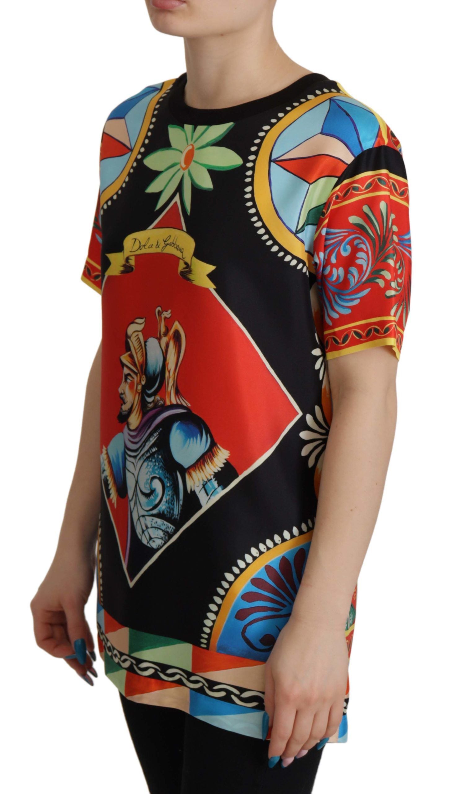 Multicolor Soldier Carretto Zijden Top T-shirt
