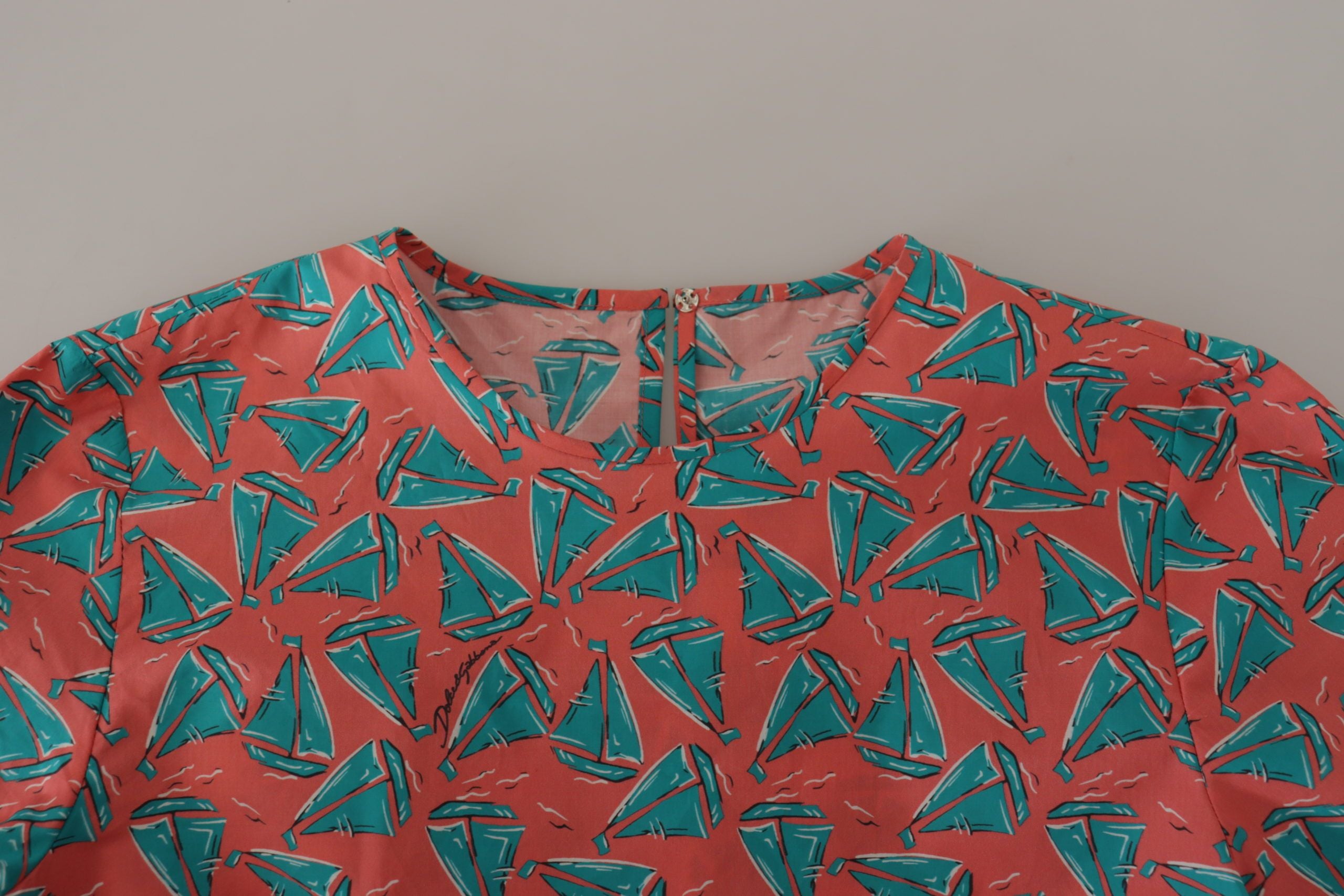 Roze katoenen T-shirt met zeilbootprint