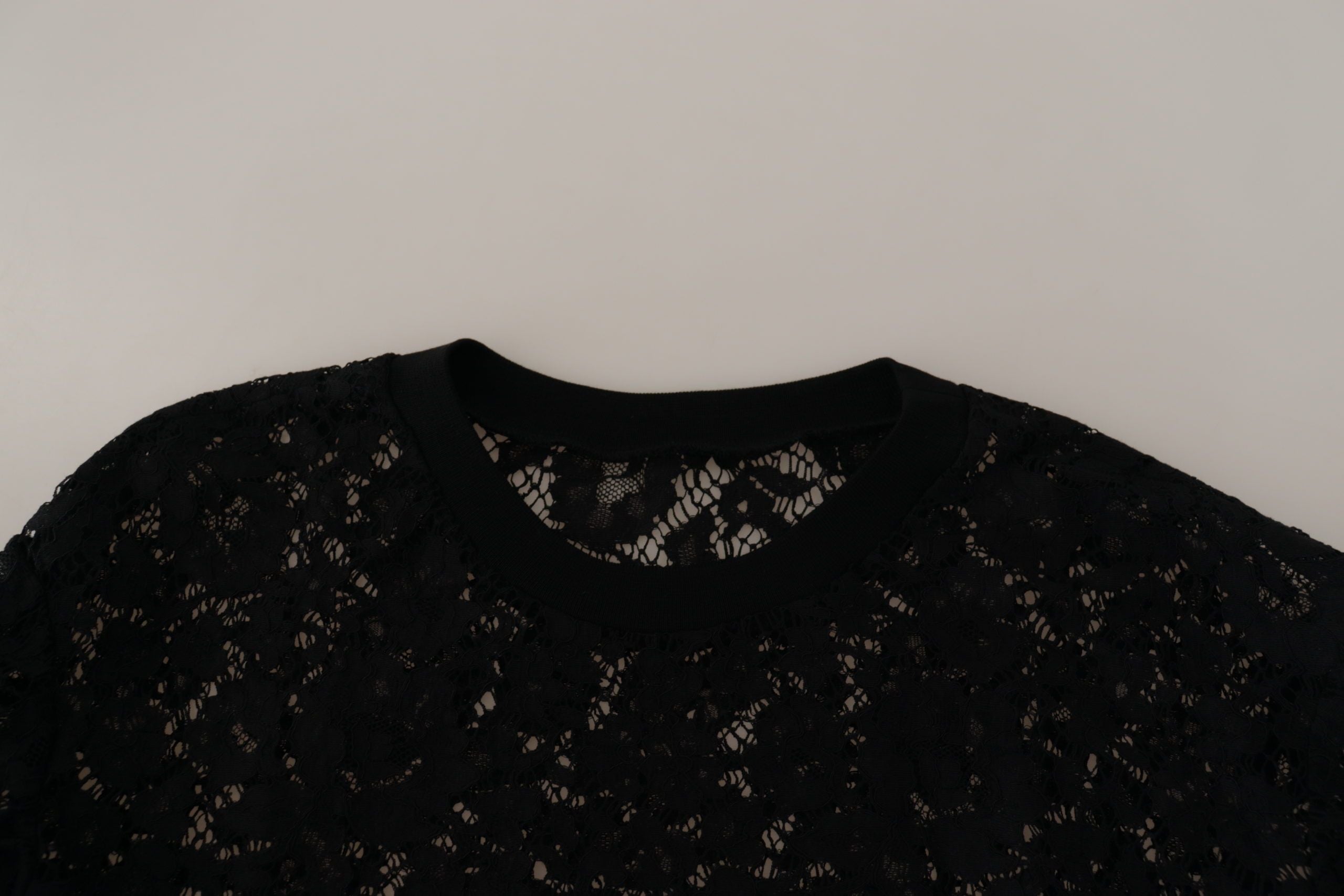 Zwarte bloemenkanten pullover Sicilië blouse