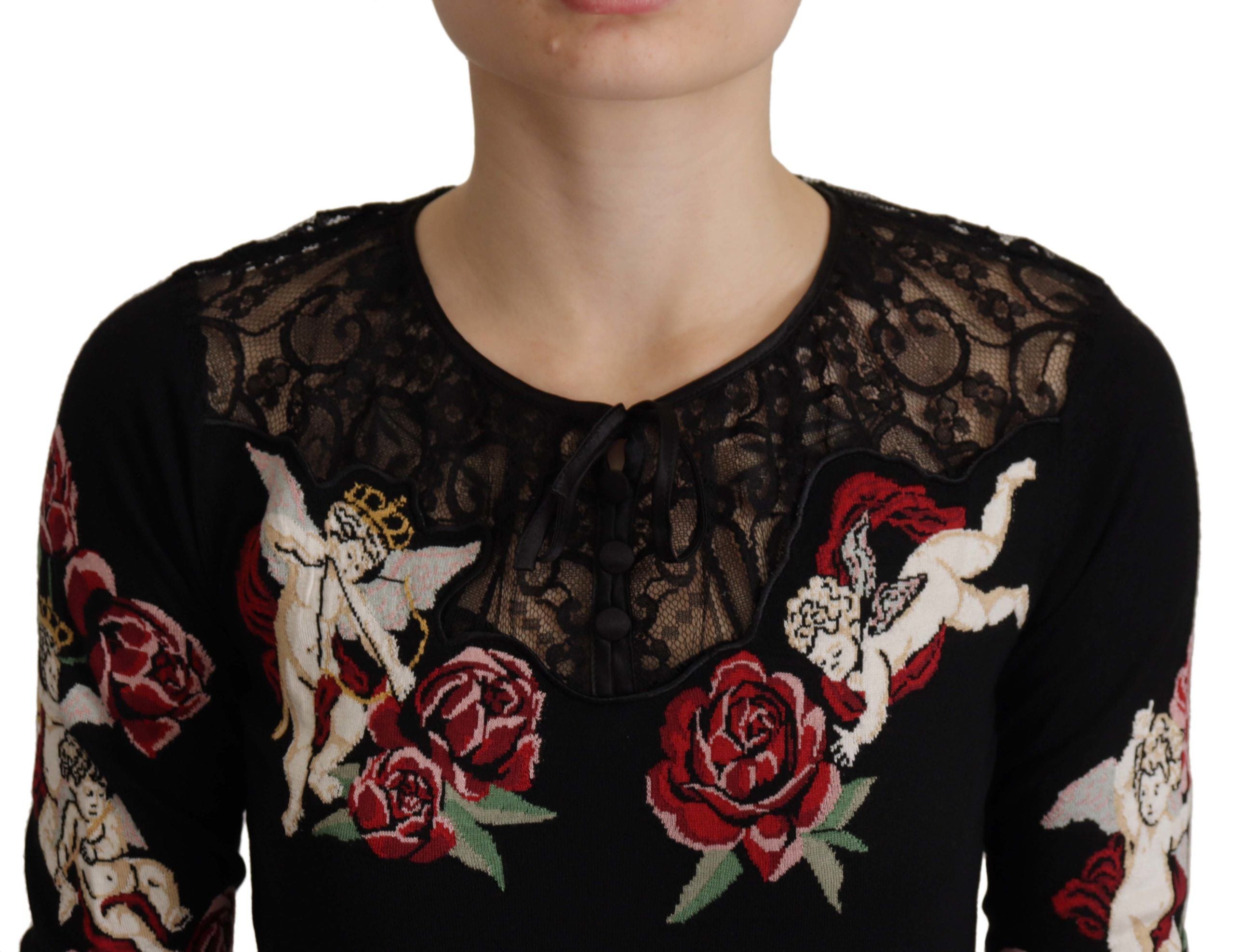 Zwarte kanten Angel Roses Cardigan Trui